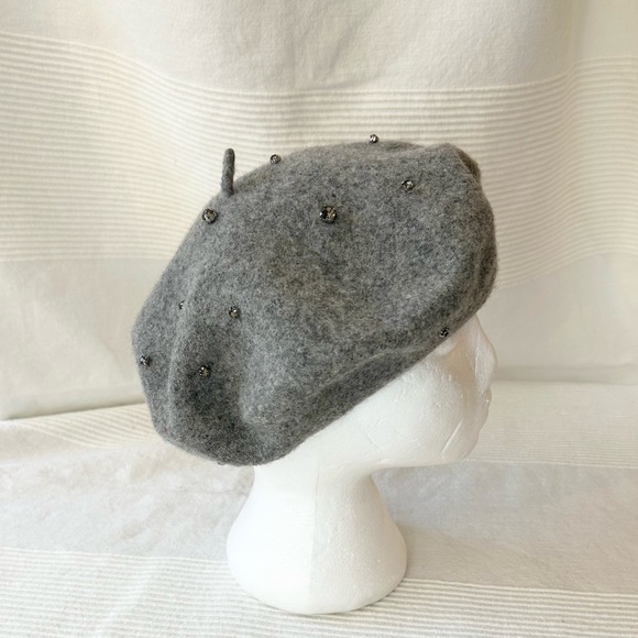H&M Felted Wool Rhinestone Beret - Picture 7 of 14